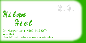 milan hiel business card